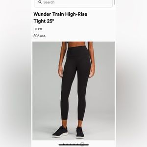 Lululemon Wunder Train High-Rise Tight 25"